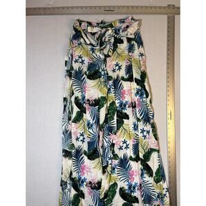 New Look Floral Flowy Pants Women’s Size M 100% Rayon